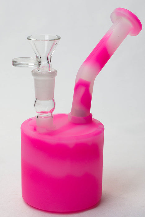 7" Detachable silicone bubbler Silicone Bong ONE Pink
