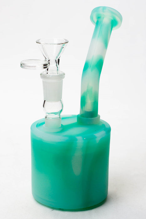 7" Detachable silicone bubbler Silicone Bong ONE Teal