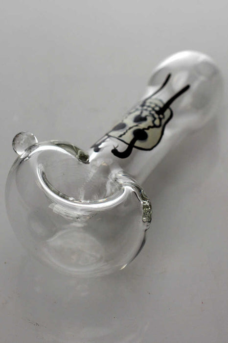 Graphic printed glass hand pipe- - One Wholesale