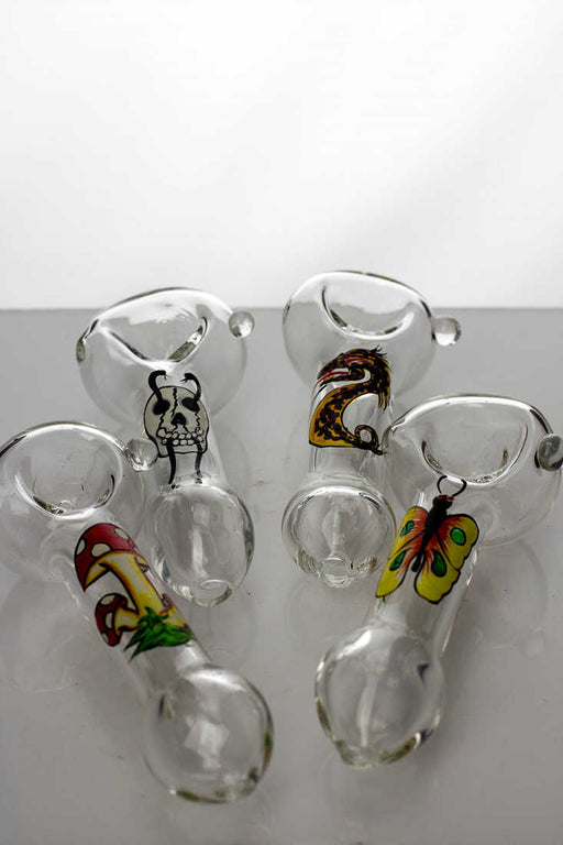 Graphic printed glass hand pipe- - One Wholesale