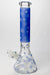 14" Leaf Pattern Glow in the dark 7 mm glass bong-Blue - One Wholesale