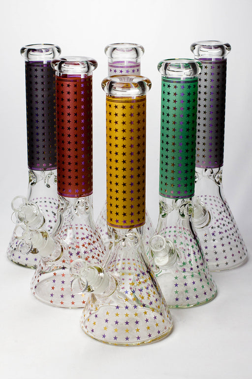 14" Star 7 mm glass water bong Glass Bong ONE