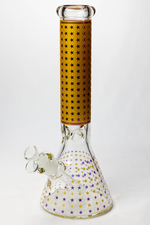 14" Star 7 mm glass water bong Glass Bong ONE gold