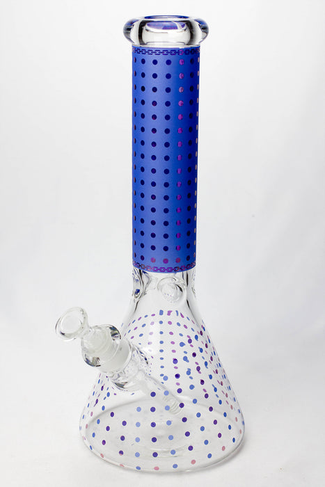 14" Star 7 mm glass water bong-Blue - One Wholesale