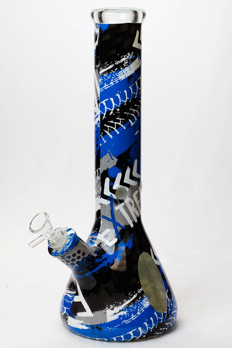 14" Graphic wrap 9 mm glass water bong-A - One Wholesale