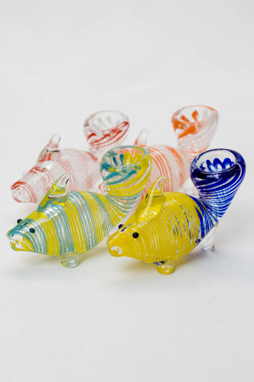 3.5" Goldfish shape glass hand pipe- - One Wholesale