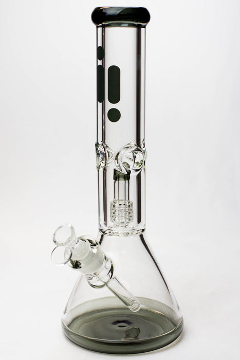 14" Infyniti shower-head 9 mm glass water bongs-Smoke - One Wholesale