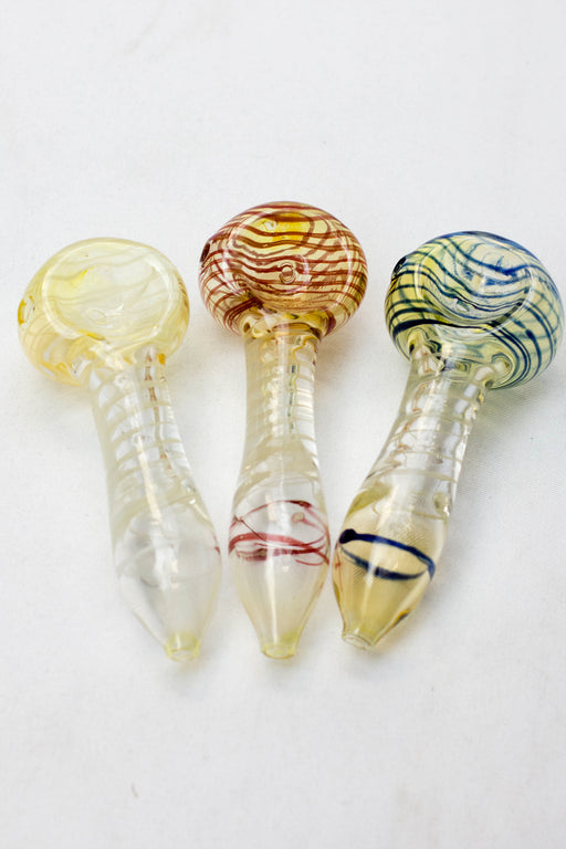 3" glass 7143 hand pipe - Pack of 10- - One Wholesale