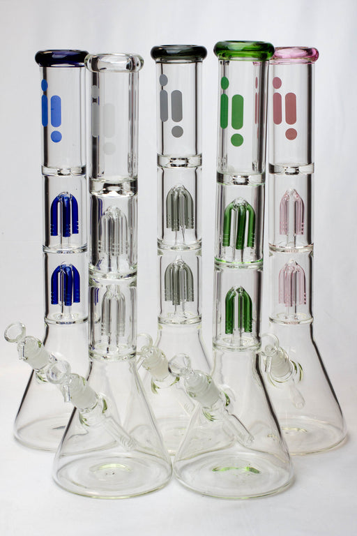 18" Infyniti Dual tree arms 7 mm glass water bong Glass Bong ONE