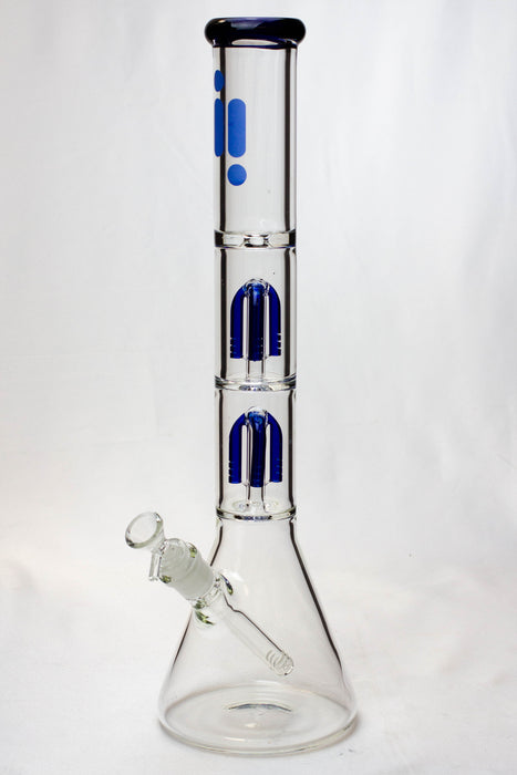 18" Infyniti Dual tree arms 7 mm glass water bong-Blue - One Wholesale