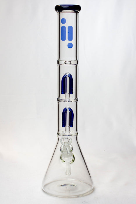 18" Infyniti Dual tree arms 7 mm glass water bong- - One Wholesale