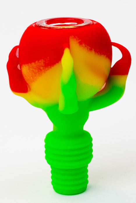2-in-1 Silicone talon bowl with multi-hole glass bowl-Rasta - One Wholesale