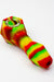 Multi colored Silicone hand pipe with glass bowl-Rasta - One Wholesale