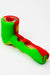Multi colored Silicone hand pipe with glass bowl and tube-Rasta - One Wholesale
