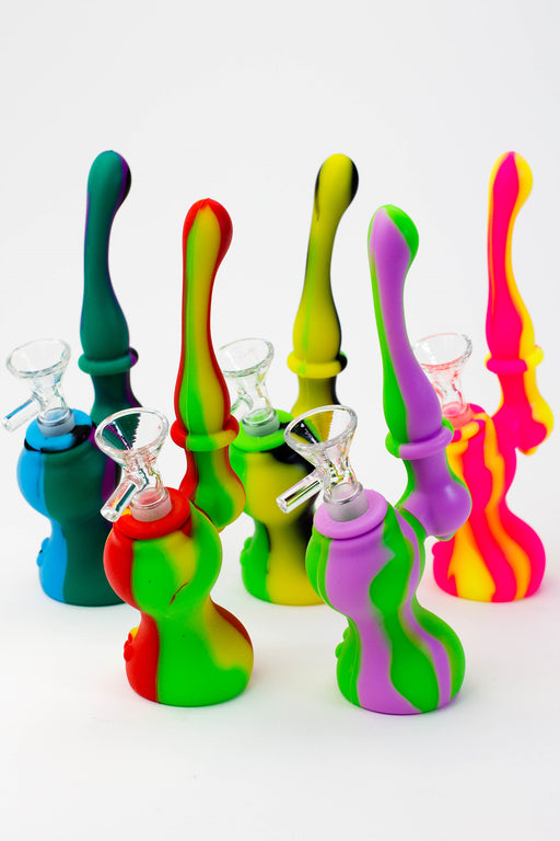 7" Single chamber silicone bubbler- - One Wholesale