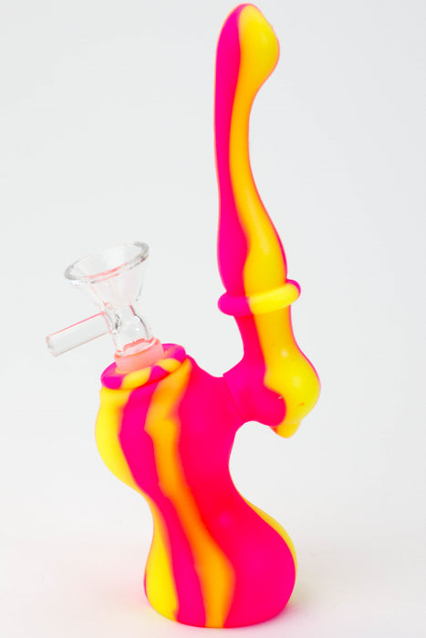 7" Single chamber silicone bubbler-PK/YL - One Wholesale