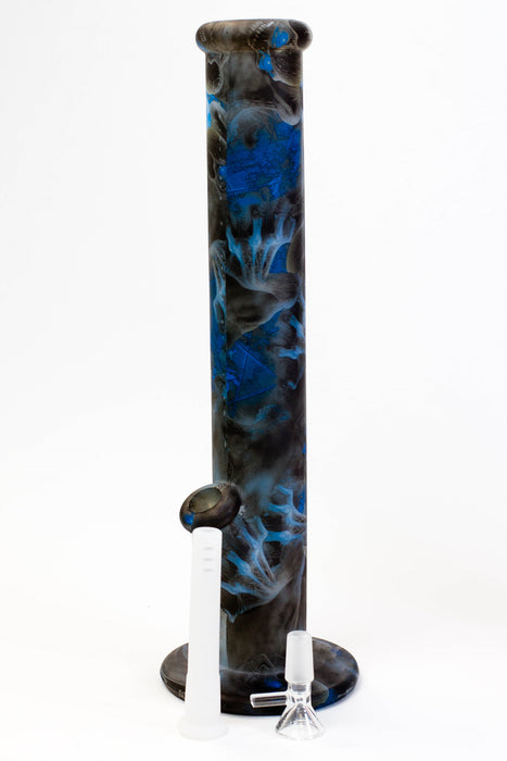 14" Straight tube silicone water bong- - One Wholesale