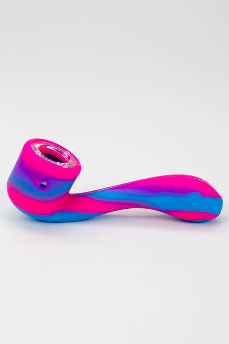 4.5" Silicone hand pipe with glass bowl Bag of 12- - One Wholesale