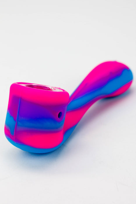 4.5" Silicone hand pipe with glass bowl Bag of 12- - One Wholesale