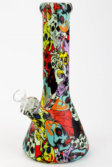 Genie 12" S2-Graphic 9mm glass beaker bong gift set- - One Wholesale