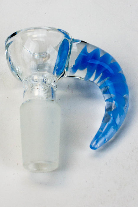 Built-in glass screen bowl with horn handle-Blue - One Wholesale