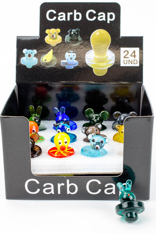 Animal Carb Cap display of 24 Bongs Accessories ONE
