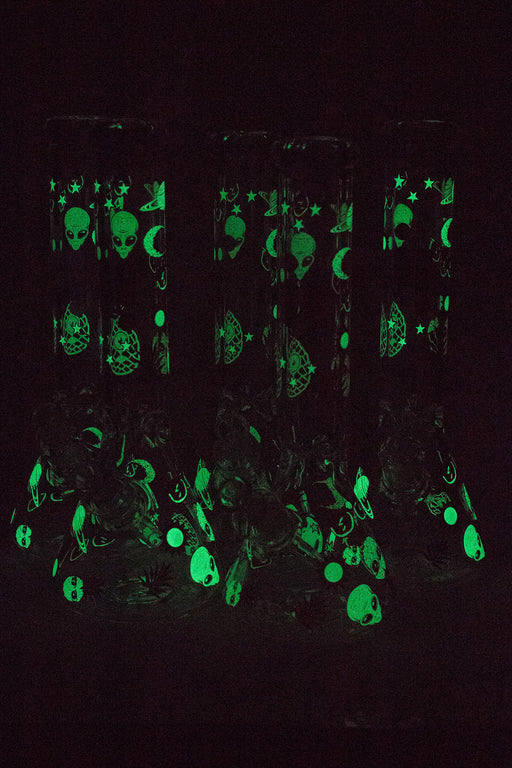 14" Infyniti Pineapple Glow in the dark 7 mm glass bong Glass Bong ONE