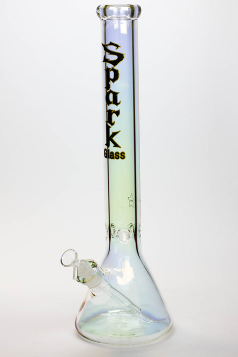18" SPARK 7 mm tinted metallic color glass bong-Clear - One Wholesale