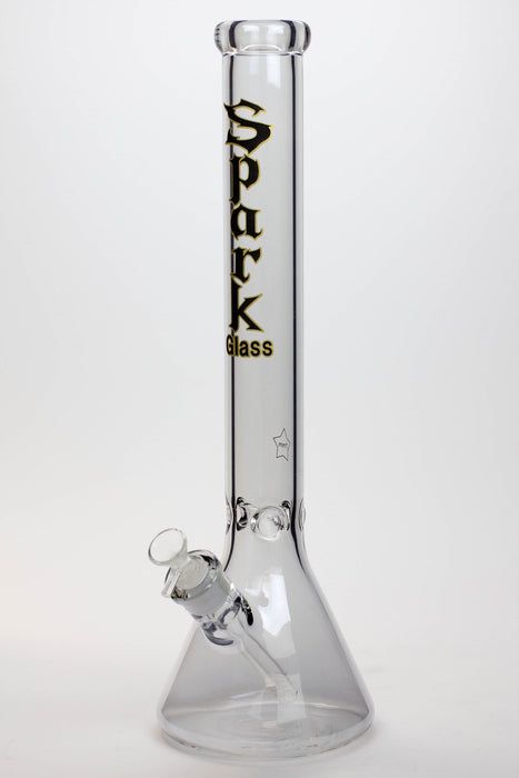 18" SPARK 7 mm tinted metallic color glass bong-Silver - One Wholesale
