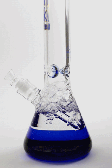 18" Spark 7 mm colored bottom glass water bong- - One Wholesale