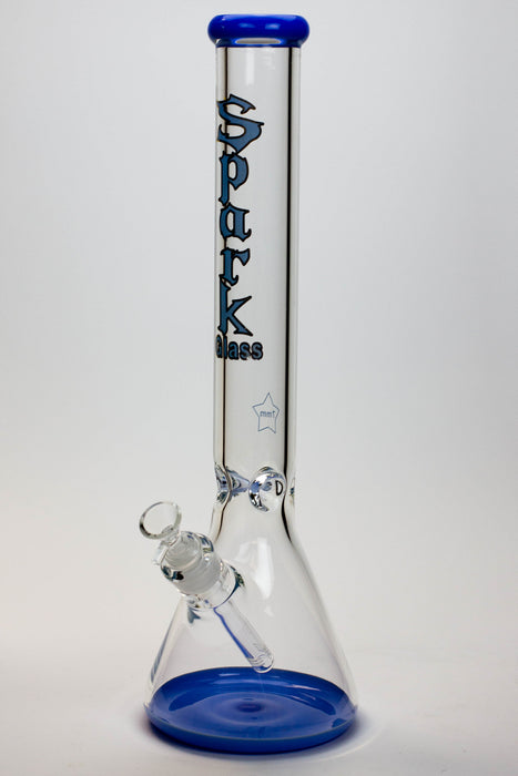18" Spark 7 mm colored bottom glass water bong-Sky Blue - One Wholesale