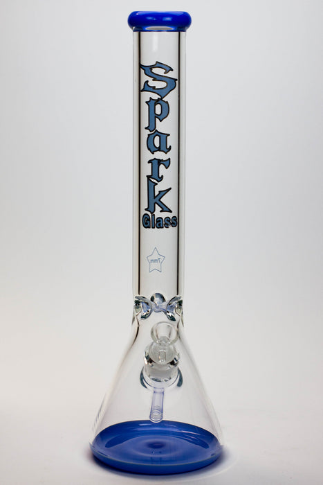 18" Spark 7 mm colored bottom glass water bong- - One Wholesale