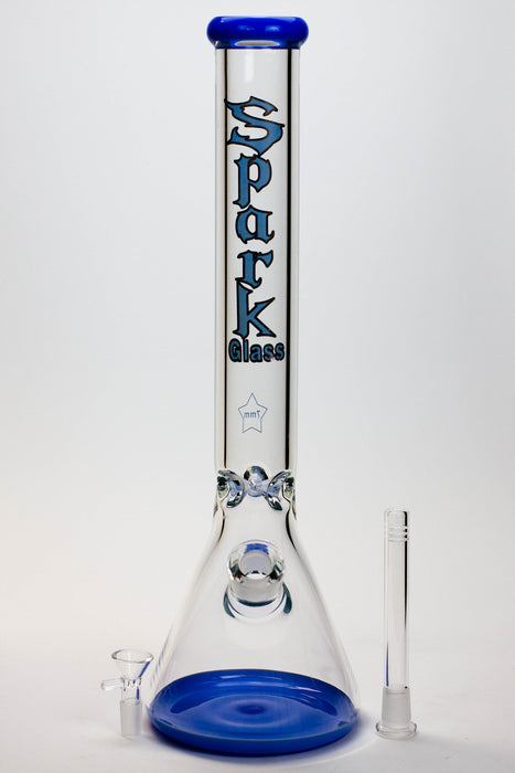 18" Spark 7 mm colored bottom glass water bong- - One Wholesale