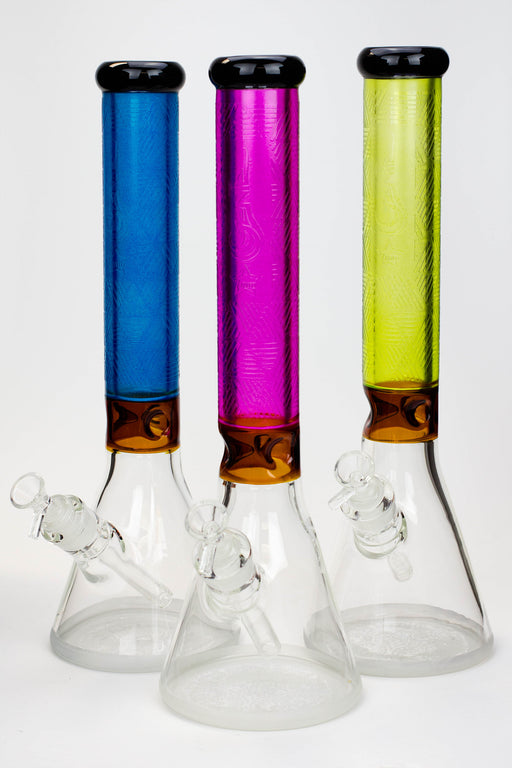 15" Genie 7 mm sandblasted artwork tube glass water bong Glass Bong ONE