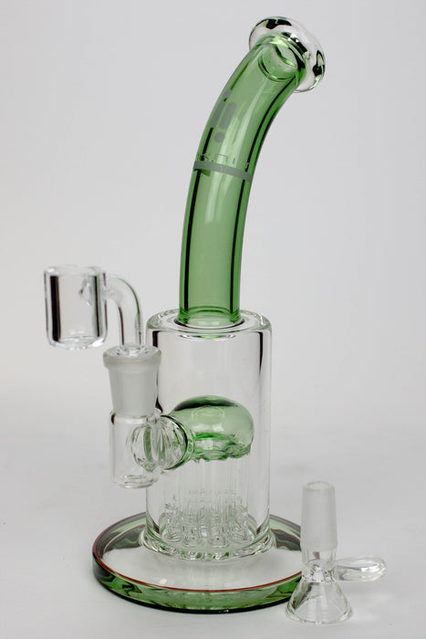 9" Infyniti glass 2-in-1 tree-arm diffuser bubbler-Green - One Wholesale