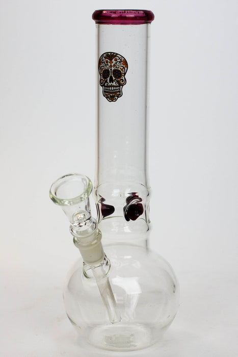 10" glass beaker water pipe M1063-Skull Red - One Wholesale