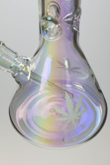 24" Infyniti leaf 7 mm metallic glass water bong- - One Wholesale