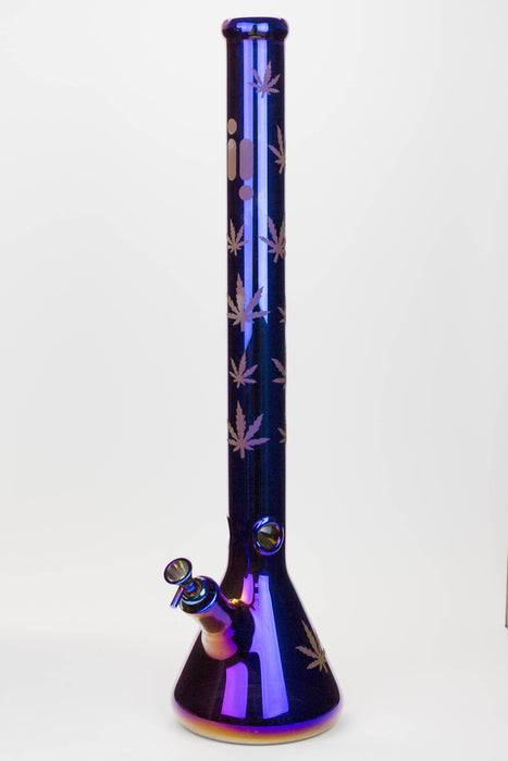 24" Infyniti leaf 7 mm metallic glass water bong-Blue-Purple - One Wholesale