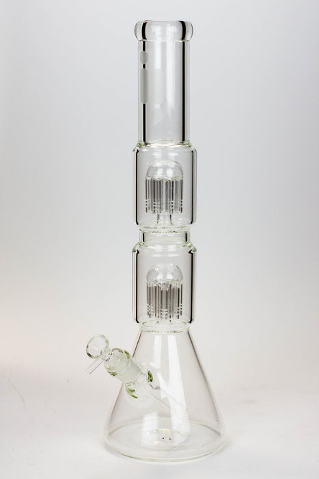 17.5" Infyniti 7 mm thickness Dual 8-arm glass water bong-Clear - One Wholesale