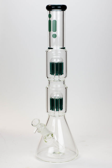 17.5" Infyniti 7 mm thickness Dual 8-arm glass water bong-Teal - One Wholesale
