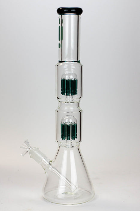 17.5" Infyniti 7 mm thickness Dual 8-arm glass water bong- - One Wholesale