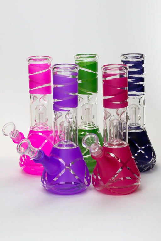 8" single dome percolator glass water bong- - One Wholesale