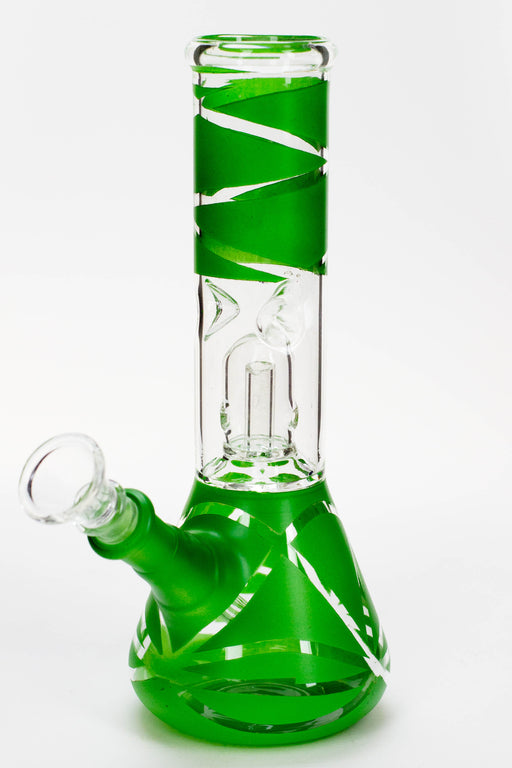 8" single dome percolator glass water bong ONE Green