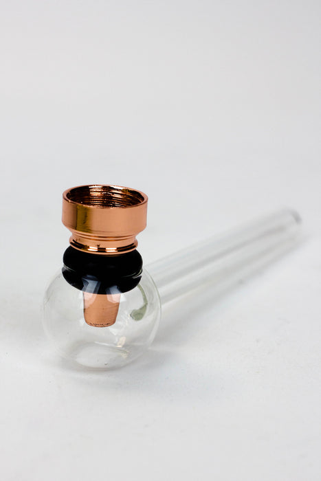 5.5" Glass tube pipe TP001 with metal screen Box of 24- - One Wholesale