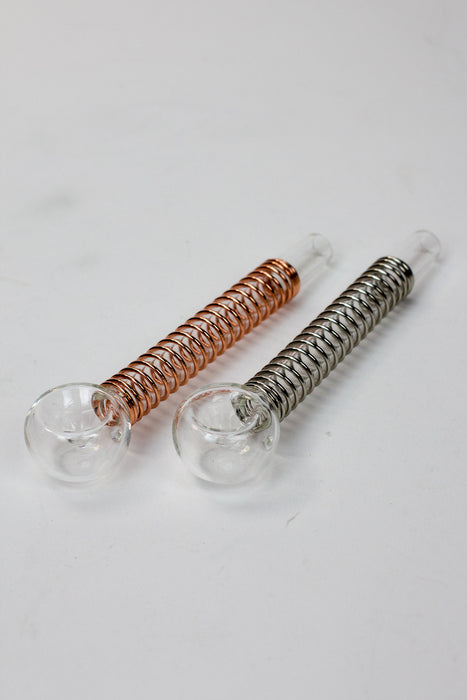 5.5" Glass tube pipe TP003 with Coil spring Box of 24- - One Wholesale
