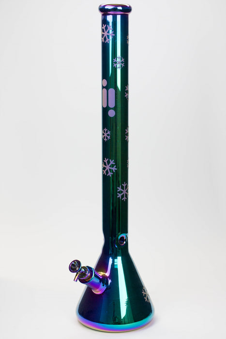 24" Infyniti Snowflake 7 mm metallic glass water bong-Dark Green Sunshine - One Wholesale