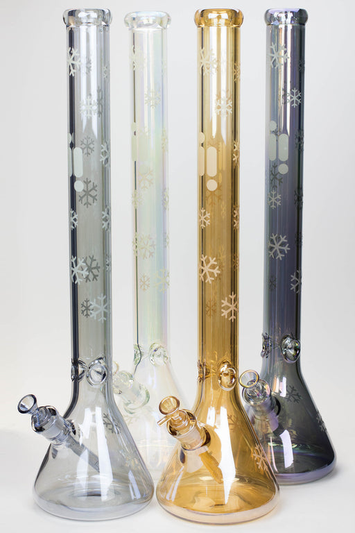 24" Infyniti Snowflake 7 mm metallic Glow in the dark glass water bong Bongs ONE