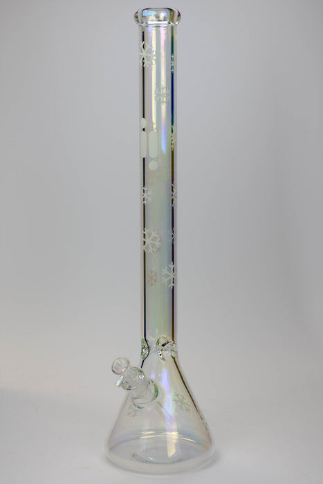 24" Infyniti Snowflake 7 mm metallic Glow in the dark glass water bong Glass Bong ONE Clear Sunshine