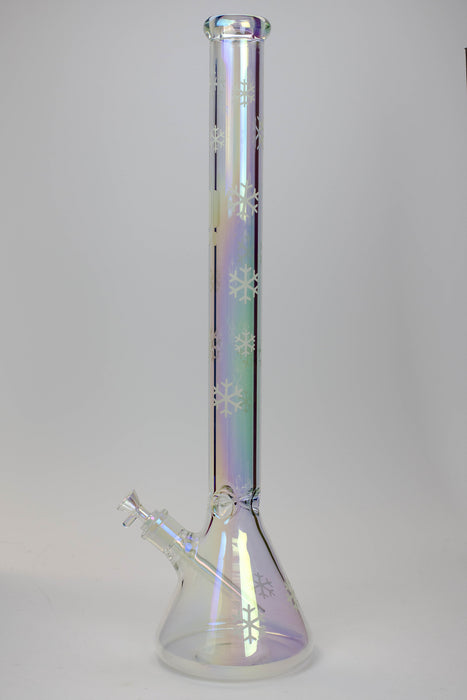 24" Infyniti Snowflake 7 mm metallic Glow in the dark glass water bong Glass Bong ONE