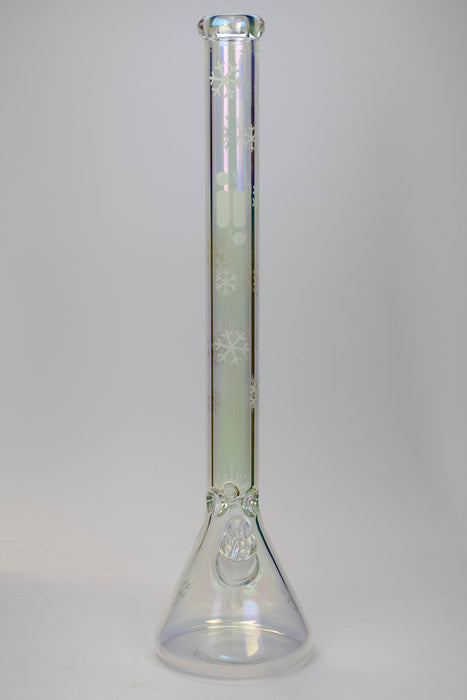 24" Infyniti Snowflake 7 mm metallic Glow in the dark glass water bong Glass Bong ONE